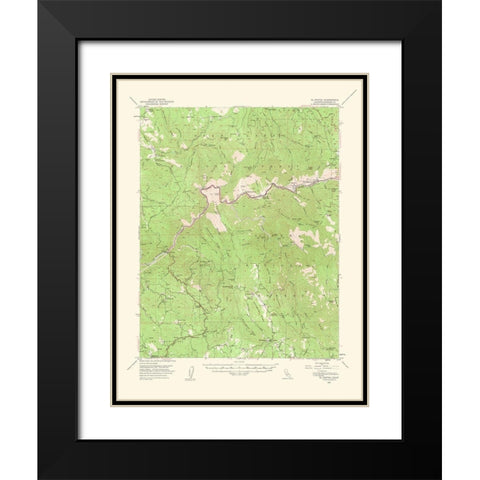 El Portal California Quad - USGS 1964 Black Modern Wood Framed Art Print with Double Matting by USGS