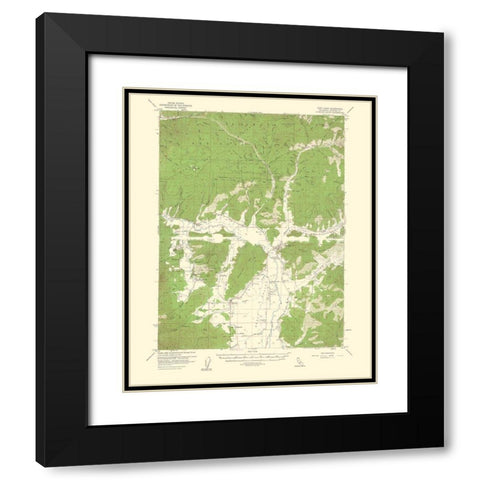 Fort Jones California Quad - USGS 1961 Black Modern Wood Framed Art Print with Double Matting by USGS