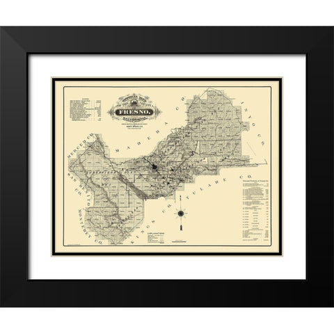 Fresno California - McKay 1914 Black Modern Wood Framed Art Print with Double Matting by McKay