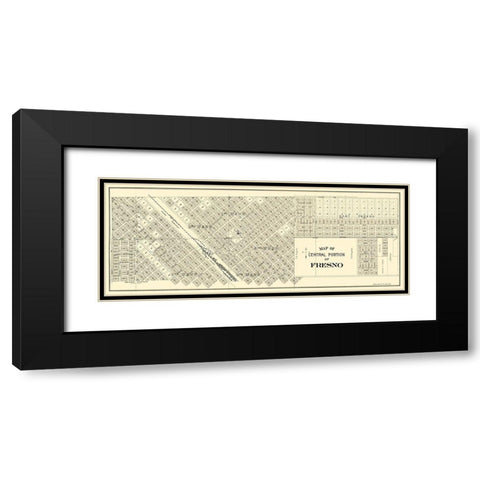 Fresno, Central California Landowner - Thomas 1892 Black Modern Wood Framed Art Print with Double Matting by Thomas