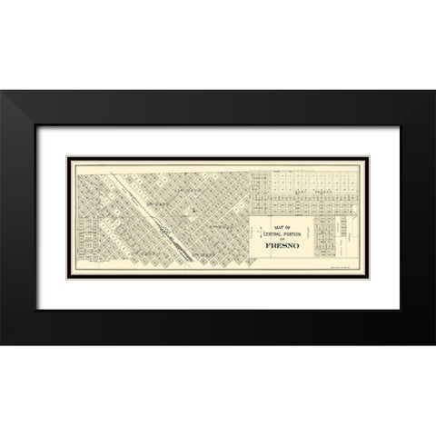 Fresno, Central California Landowner - Thomas 1892 Black Modern Wood Framed Art Print with Double Matting by Thomas