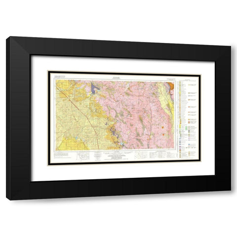 Geologic California Fresno Sheet - Matthews 1961 Black Modern Wood Framed Art Print with Double Matting by Matthews