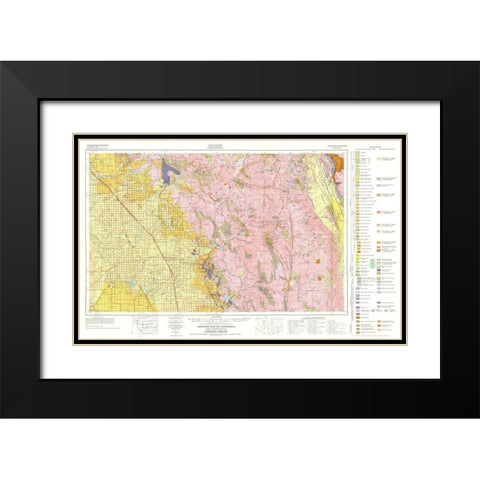 Geologic California Fresno Sheet - Matthews 1961 Black Modern Wood Framed Art Print with Double Matting by Matthews