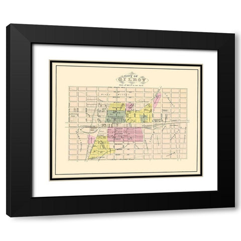 Gilroy California Landowner - Thomas 1876 Black Modern Wood Framed Art Print with Double Matting by Thomas