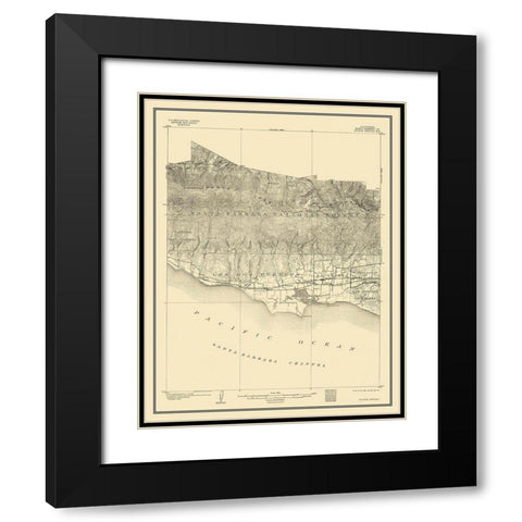 Goleta California Special - USGS 1903 Black Modern Wood Framed Art Print with Double Matting by USGS