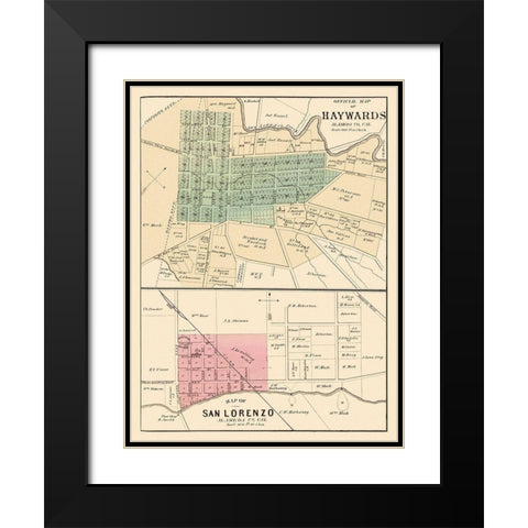 Haywards, San Lorenzo California Landowner Black Modern Wood Framed Art Print with Double Matting by Thompson