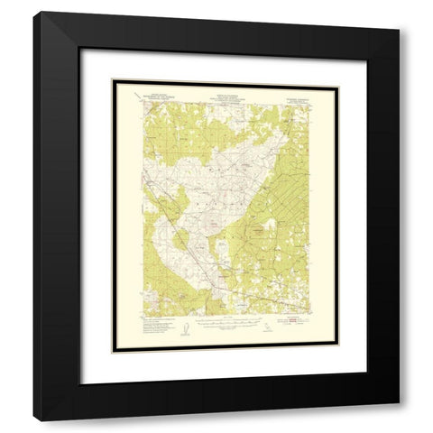 Hackamore California Quad - USGS 1954 Black Modern Wood Framed Art Print with Double Matting by USGS