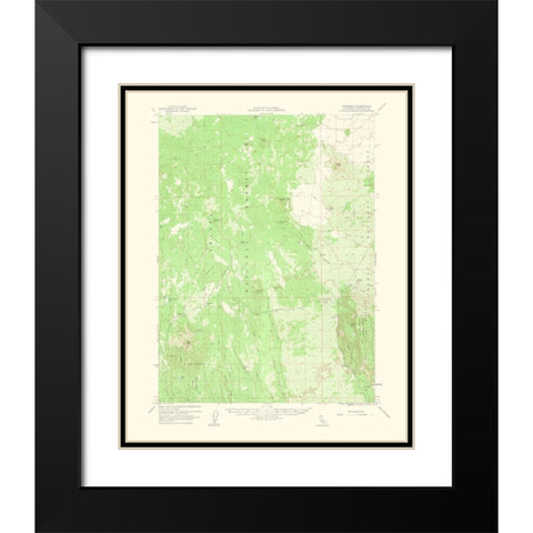 Hambone California Quad - USGS 1963 Black Modern Wood Framed Art Print with Double Matting by USGS