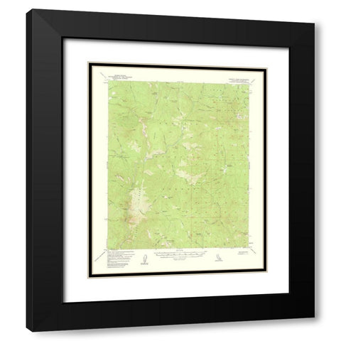 Hockett Peak California Quad - USGS 1962 Black Modern Wood Framed Art Print with Double Matting by USGS