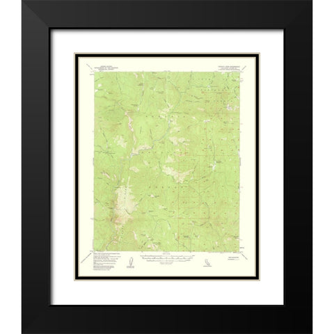 Hockett Peak California Quad - USGS 1962 Black Modern Wood Framed Art Print with Double Matting by USGS