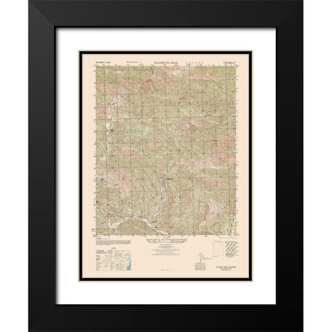 Hildreth Peak Sheet - US Army 1942 Black Modern Wood Framed Art Print with Double Matting by US Army