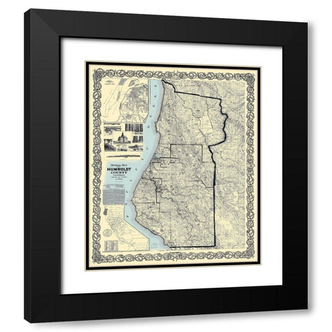 Humboldt California Landowner - Lentell 1898 Black Modern Wood Framed Art Print with Double Matting by Lentell