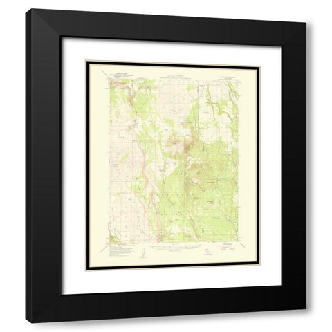 Jellico California Quad - USGS 1959 Black Modern Wood Framed Art Print with Double Matting by USGS