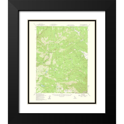 Jonesville California Quad - USGS 1963 Black Modern Wood Framed Art Print with Double Matting by USGS