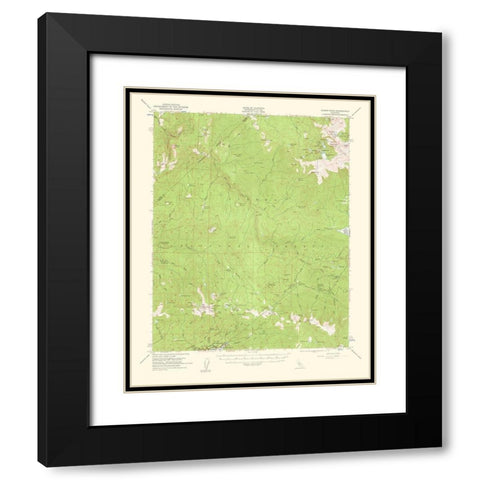 Kaiser Peak California Quad - USGS 1961 Black Modern Wood Framed Art Print with Double Matting by USGS