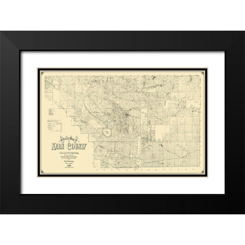 Kern California Landowner - Macmurdo 1892 Black Modern Wood Framed Art Print with Double Matting by Macmurdo