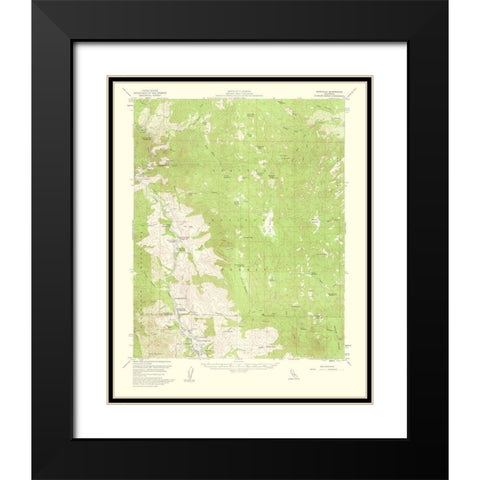Kernville California Quad - USGS 1960 Black Modern Wood Framed Art Print with Double Matting by USGS