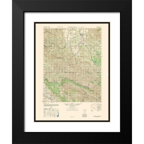 Kelseyville Sheet - US Army 1944 Black Modern Wood Framed Art Print with Double Matting by US Army