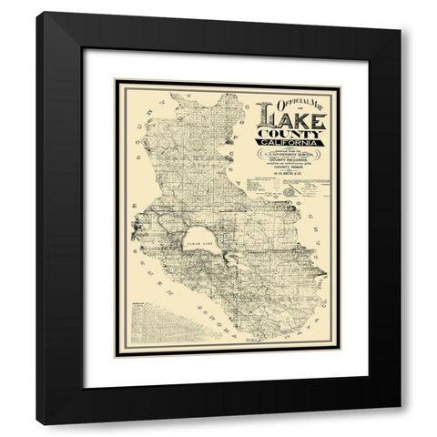 Lake California Landowner - Rice 1892 Black Modern Wood Framed Art Print with Double Matting by Rice