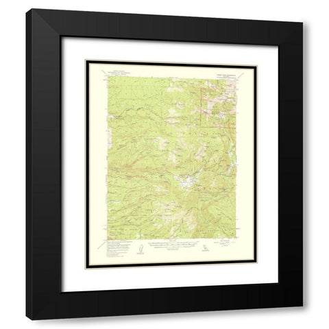 Lassen Peak California Quad - USGS 1956 Black Modern Wood Framed Art Print with Double Matting by USGS