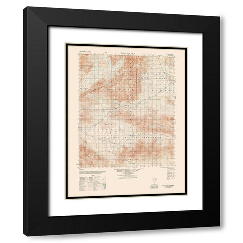 Leach Lake Sheet - US Army 1948 Black Modern Wood Framed Art Print with Double Matting by US Army