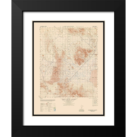 Lane Mountain Sheet - US Army 1948 Black Modern Wood Framed Art Print with Double Matting by US Army