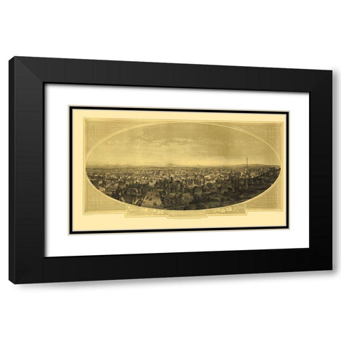 Los Angeles California - Hatch 1888 Black Modern Wood Framed Art Print with Double Matting by Hatch