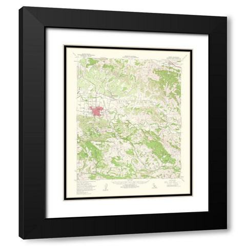 Lompoc California Quad - USGS 1961 Black Modern Wood Framed Art Print with Double Matting by USGS