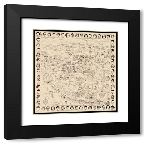 Los Angeles California - Boggs 1937 Black Modern Wood Framed Art Print with Double Matting by Boggs