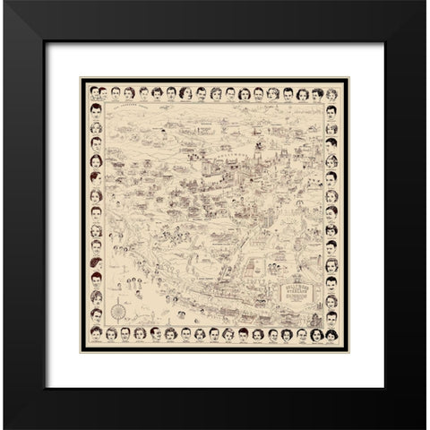 Los Angeles California - Boggs 1937 Black Modern Wood Framed Art Print with Double Matting by Boggs