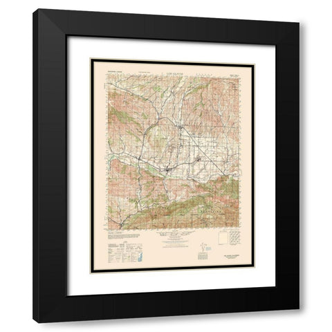 Los Olivos Sheet - US Army 1942 Black Modern Wood Framed Art Print with Double Matting by US Army
