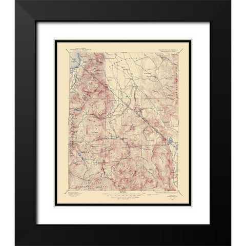 Markleeville California Nevada Sheet - USGS 1889 Black Modern Wood Framed Art Print with Double Matting by USGS