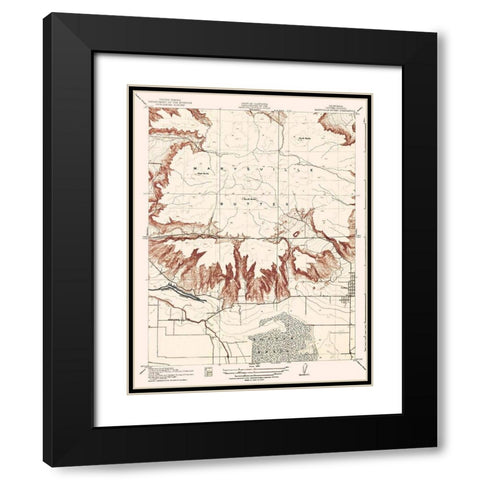 Marysville Buttes California Quad - USGS 1912 Black Modern Wood Framed Art Print with Double Matting by USGS
