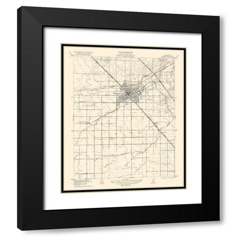 Madera California Quad - USGS 1922 Black Modern Wood Framed Art Print with Double Matting by USGS