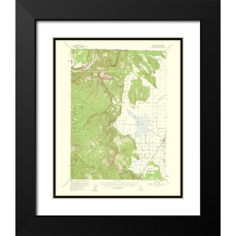 Macdoel California Quad - USGS 1954 Black Modern Wood Framed Art Print with Double Matting by USGS