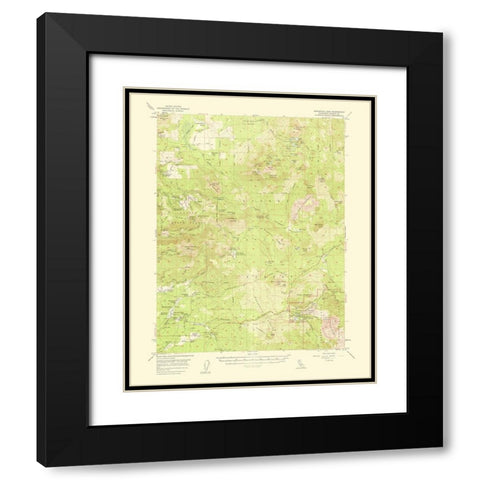 Manzanita Lake California Quad - USGS 1954 Black Modern Wood Framed Art Print with Double Matting by USGS