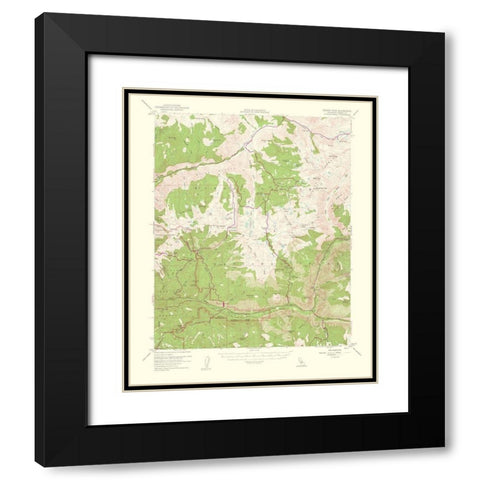Marion Peak California Quad - USGS 1953 Black Modern Wood Framed Art Print with Double Matting by USGS