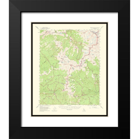 Merced Peak California Quad - USGS 1964 Black Modern Wood Framed Art Print with Double Matting by USGS