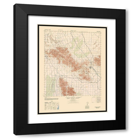 Midland Sheet - US Army 1945 Black Modern Wood Framed Art Print with Double Matting by US Army