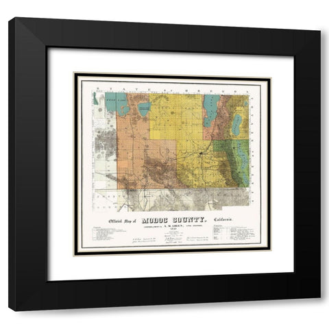 Modoc California - Green 1911 Black Modern Wood Framed Art Print with Double Matting by Green
