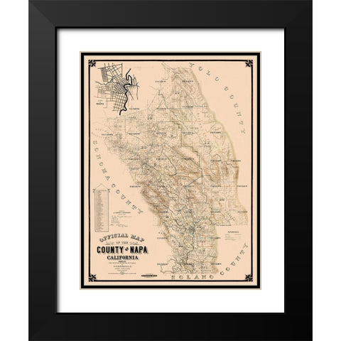 Napa California Landowner - Buckman 1895 Black Modern Wood Framed Art Print with Double Matting by Buckman