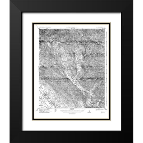 Nipomo California Quad - USGS 1922 Black Modern Wood Framed Art Print with Double Matting by USGS