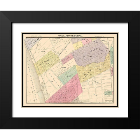 Oakland California Thirteenth Ward - Thompson 1878 Black Modern Wood Framed Art Print with Double Matting by Thompson