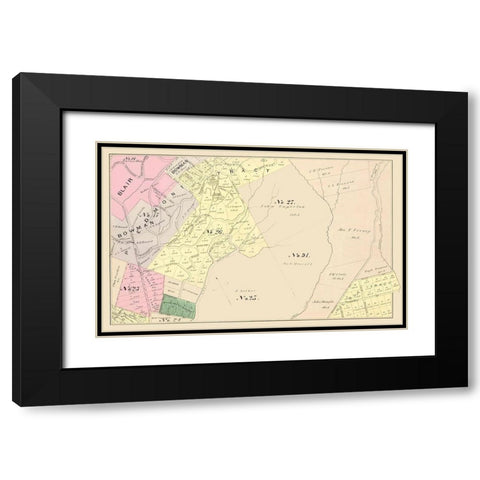 Oakland California Landowner - Thompson 1878 Black Modern Wood Framed Art Print with Double Matting by Thompson