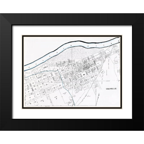 Oroville California Landowner - Edmunds 1878 Black Modern Wood Framed Art Print with Double Matting by Edmunds