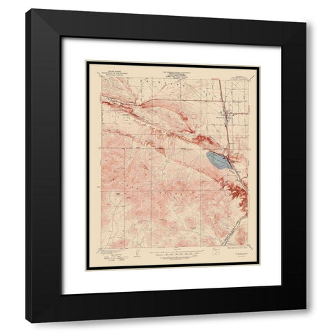 Palmdale California Quad - USGS 1937 Black Modern Wood Framed Art Print with Double Matting by USGS