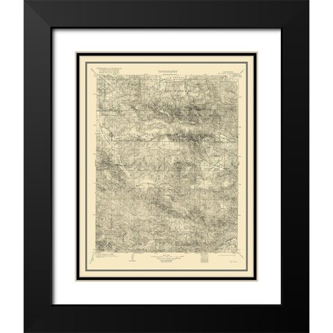 Mt Pinos California Quad - USGS 1903 Black Modern Wood Framed Art Print with Double Matting by USGS