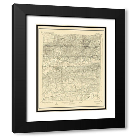 Piru California Quad - USGS 1921 Black Modern Wood Framed Art Print with Double Matting by USGS