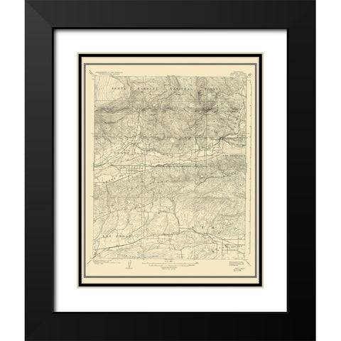 Piru California Quad - USGS 1921 Black Modern Wood Framed Art Print with Double Matting by USGS
