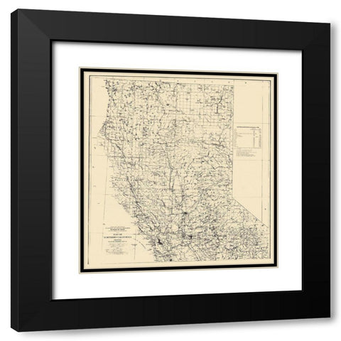 Placer Mining Areas In Northern California Black Modern Wood Framed Art Print with Double Matting by Bradley